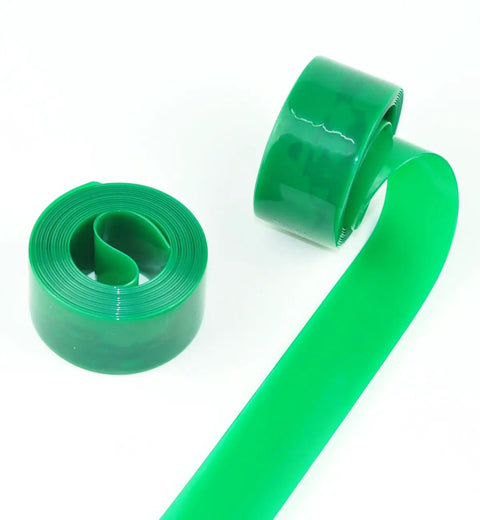 All-Terrain Bicycle Tire Liner Protector for Mountain and Commuter Bikes, 1mm Polyurethane Shield, two green rolls of tire liner