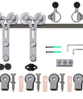 Heavy Duty Sliding Barn Door Hardware Kit 6.6Ft Stainless Steel Rail System with Y Style Track components and accessories