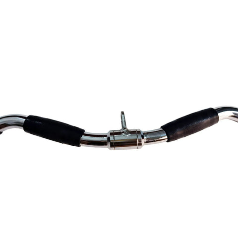 Close-up of 29 Inch Revolving Lat Pulldown Bar with rubber grips for cable machines, straight for lat pulldown curl tricep press down