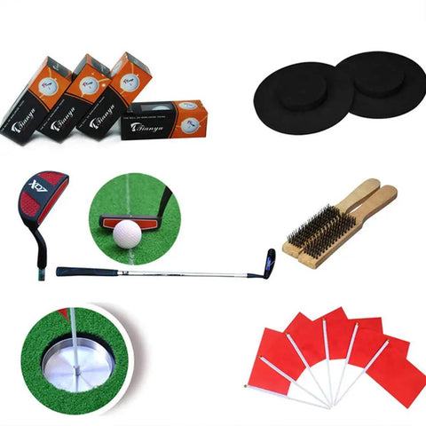 Indoor Golf Putt Practice Mat Set With Automatic Ball Returner Realistic 4cm Artificial Turf For Home Use Putter Pad Kit accessories