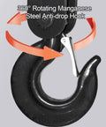 360° rotating manganese steel anti-drop hook for Shop Grade 10T Manual Chain Hoist Built Tough With Dual Rotating Hooks.