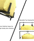 Adjustable Archery Target Stand for Bag Targets and Foam Blocks with Four Hanging Points shown with stabilizer and hooks