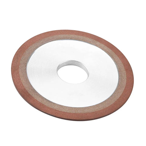 Tough Resin Grinding Wheel With Durable Abrasive Cup Design Perfect For Sharpening Alloy Blades And Tungsten Steel Tools For Smooth Polishing And High Efficiency Metal Work Without Tremors Or Chipping, showcasing a round abrasive wheel.