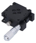 Rotary Positioning Stage 40x40mm Aluminum Alloy Plus Minus 10 Degree FineTune Rotation Table with Micrometer viewed from top angle
