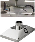 Heavy-Duty Stainless Steel Fume Extraction Arm With Square Hood, 4-Inch Flexible Smoke Collector for Welding And Shop Dust Cleanup, Top-Shelf Air Scrubber Rig.