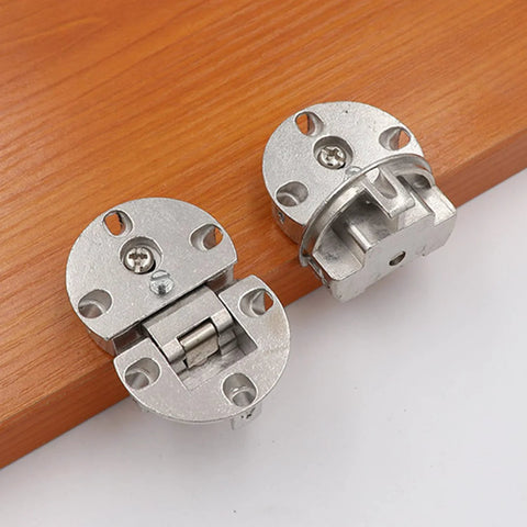 Concealed Hinge For Cabinets And Tables No Fuss Self Supporting Folding Hinge With 90 Degree Opening 3D Adjustable Zinc Alloy Flap Lid Hinge Nickel Plated Includes 12 Screws 10kg Load Capacity Ideal For DIY Furniture Projects installed on wood surface