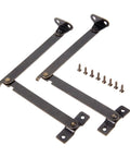 Two Pack Left Side Lid Support Hinges For Wood Boxes And Cabinets, Folding Lift Up Stay Hinge, antique bronze, with screws included