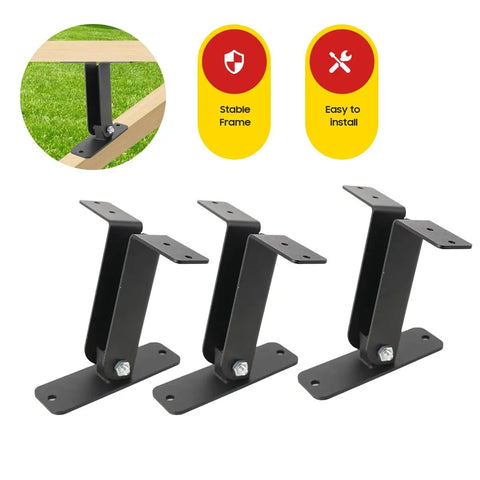 Three Pack Heavy Duty Roof Riser Brackets Kit For Pergolas And Patios, Adjustable From 0 To 90 Degree, Black Metal Riser Beams For Gazebos, Weatherproof, Anti Rust, Anti Corrosion, Easy Install, Built To Last Outdoor Support