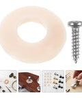 Cool Wakauto 20 Pack Guitar Tuner Washer Kit With Screws For Acoustic Guitars And Ukuleles To Stop Headstock Slippage And Secure Mounting Smooth Easy Install Durable Plastic And Metal Build. White washer and screw kit for guitar tuner mounting.
