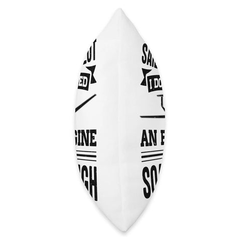 Side view of Soaring Sailplane Pilot Throw Pillow For Aviation Enthusiasts And Glider Lovers with black text on white fabric