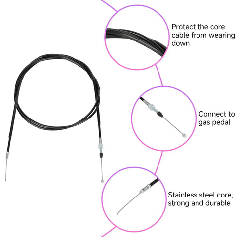 Go Kart Throttle Cable Kit Heavy Duty 84 Inch Replacement For Predator 196cc 212cc 224cc Six Point Five HP Engines details