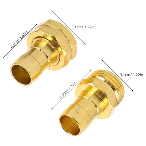 Kick Start Your Yard Work With This Awesome 4 Set Garden Hose Repair Connector Kit Featuring Snappy Clamps For Fast 5/8 Inch And 3/4 Inch Fittings To Fix Leaks Easy And Make Outdoor Watering A Total Breeze Today. Brass hose repair connectors, 5/8 and 3/4 inch, with size markings