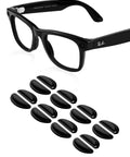 Soft Silicone Eyeglass Nose Pads For Wayfarer And Meta Glasses 8 Pairs No Slip Replacement With Sticky Backing Fits RW4006 4008 Gen 2 RW4012 53mm And 50mm Black