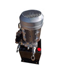 Shop Ready Professional Grade 220V 380V 2.2KW Hydraulic Pump Power Unit with a silver motor for double post car lifts.