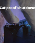 Push Button Switch Cover Dustproof Safety Protector for 22mm Switches with cat paw pressing computer power button.