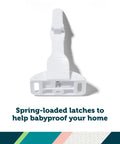 Bulletproof Spring Loaded Cabinet And Drawer Latches 10 Pack White baby proofing latch with spring mechanism for easy installation.