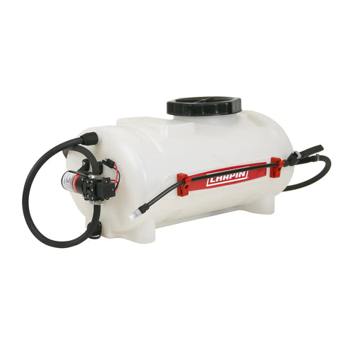 8 Gallon Chemical Resistant Tank Sprayer For ATV And UTV With 12V Diaphragm Pump 1 GPM Adjustable Nozzle 15 Foot Hose