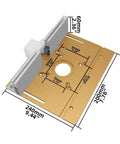 Premium Aluminum Router Table Insert Plate With Center Hole Bushing For Dead On Woodworking Trimmer Mounting and Hassle Free DIY Milling Flip Plate dimensions 240x200mm
