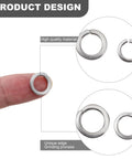 Close-up of stainless steel washer from 600 Piece Stainless Steel Spring Lock Washer Kit M2 To M10 With Flat And Split Gaskets