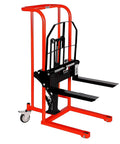Heavy Duty Manual Hydraulic Pallet Truck With Swivel Caster Wheels Handles 200kg Like A Champ Built Tough, red and black design.