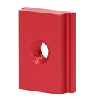 Close-up of red nut from 4 Pack M8 T Slot Nuts For 30 Series Aluminum Profiles With Galvanized Finish Pro Grade Easy Install For Woodworking Tables