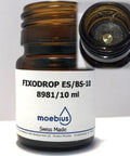 Moebius 8981 Epilame Fixodrop ES 10ml bottle with basket, oil spread control for watch movement parts, metals visible.