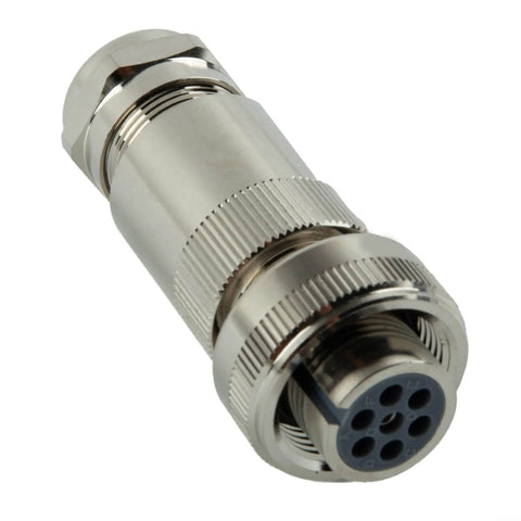 7-Pin Proportional Valve Connector for Hydraulic Valves, Full-Metal Housing, IP67 Sealed Female DIN EN 175201-804