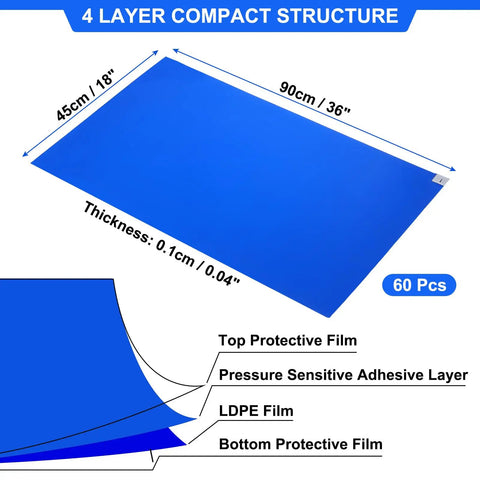 Disposable Sticky Adhesive Mats For Shoes And Equipment Wheels Tear Off Dust Catchers Kicking Out Grit And Mud hassle-free layout 36x18 inches.