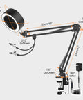 3 In 1 Solder Fume Extractor With 26 Inch Adjustable Arm 3 Carbon Filters Soldering Lamp With 3 Color Modes flexibility angles