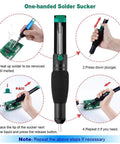 4 In 1 Desoldering Kit For DIY Electronics With Vacuum Pump, Spare Nozzle, Solder Sucker, Solder Wick And Desoldering Braid instructions
