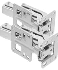 Heavy Duty Hidden Door Hinges 170 Degree Wide Angle Thick Door Hardware 2 Pack With Screws For Secret Entryway Installation On Stone And Fire Doors Easily - side view of two metal hinges