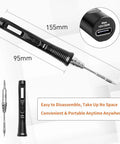 Portable USB Type C Soldering Iron With OLED Display And 30W Power Smart Quick Heat Up To 300 Degrees Celsius close-up dimensions