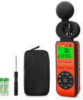 Handheld Heat Stress Meter And Anemometer With WBGT, Wind Speed 0 To 30 MPS, Indoor Outdoor Temperature Humidity Tester with Black Globe