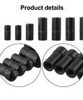 Ultimate 8-Piece Tap Socket Set For Auto Repair. Carbon steel tap sockets #1-#8 for tight-space automotive threading.