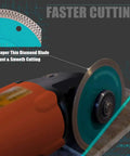 Ultra Thin Diamond Tile Blade 4.5 Inch 5 Pack cutting tile on angle grinder for porcelain ceramic stone, turbo mesh rim visible
