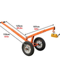 Heavy Duty Magnetic Manhole Cover Lift Dolly Kit Featuring A Rock Solid Steel Frame And A Knockout 880 Pound Grip To Move Heavy Ferrous Material Without Breaking A Sweat, showing dimensions and wheel details.