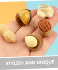 20 Pcs Resin Mini Food Toys Nuts Set For Dollhouse DIY Crafts shown in a hand, featuring realistic peanut and nut decor for mini kitchens.