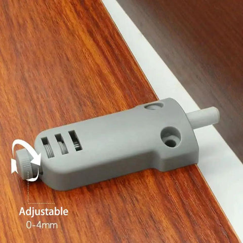 Heavy Duty Cabinet And Drawer Soft Close Buffer Pretty Slick Abs Plastic Damper adjustable gray showing 0-4mm setting on wood