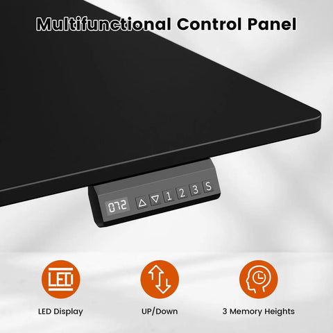 Electric Standing Desk With Drawers And Storage 47 By 24 Inch Sit Stand Desk control panel with LED display and presets