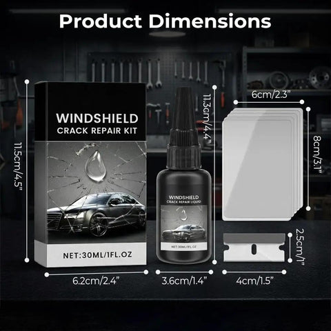 Windshield Crack Repair Kit With Quick Glass Repair Fluid Easy DIY Fix For Chips And Cracks Long Lasting Glass Repair Solution