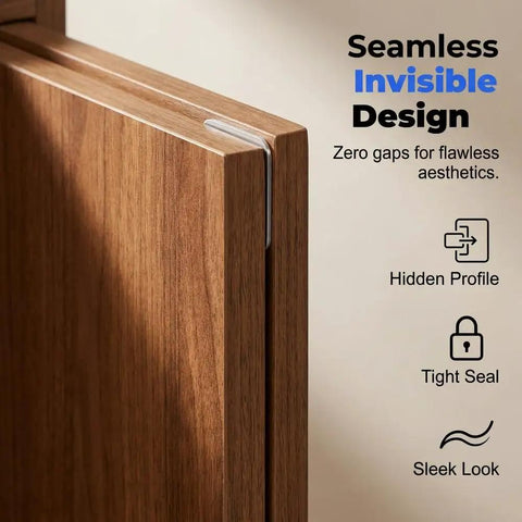 Ultra Thin No Drill Magnetic Cabinet Catch Set With Adhesive Stainless Steel Door Latch on wooden cabinet door