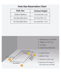 Hole Size Reservation Chart for Smoother Than Butter Electric Attic Ladder dimensions, showing measurements and guidelines.