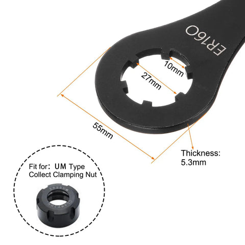 O-Type Collet Chuck Wrench Spanner For ER16 Lathe Clamping Nut With Red Non Slip Handle Carbon Steel Forged For Toughness