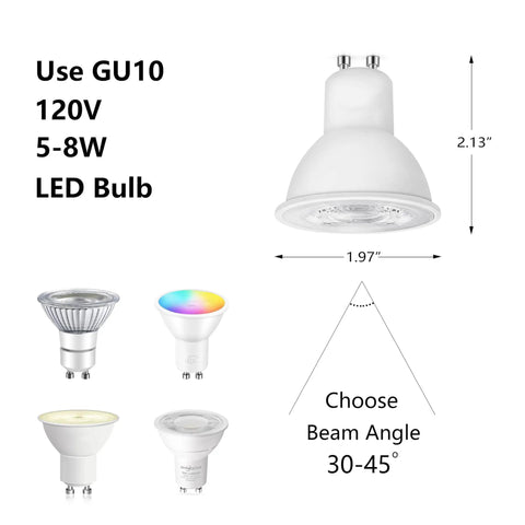 GU10 120V 5-8W LED bulbs with beam angle options, suitable for Crystal Pendant Lights For Kitchen Island Dope Brushed Nickel 3 Pack Modern Hanging Ceiling Fixtures UL Listed For Dining Room Bedroom Hallway Ambient Glow.