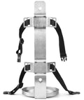 Two Pack Stainless Steel Fire Extinguisher Brackets, 5.5 Inch Diameter For 5 Pound Extinguishers, Built Like A Tank, front view