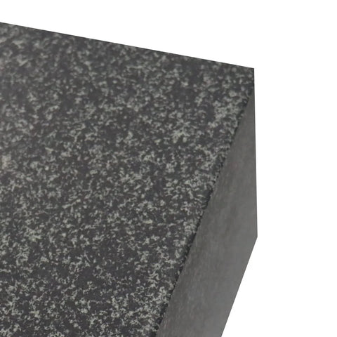 Granite surface plate with gray speckled top, 400 x 250 x 60 mm, corner view