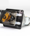 Professional Grade Heavy Duty Peristaltic Dosing Pump Powered By 24V DC Motor For Smooth Industrial Laundry Liquid Transfer with clear housing.
