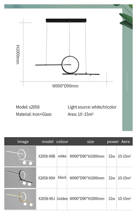 Modern Pendant Light for Dining Room Kitchen Restaurant Bar Creative Golden Lighting Fixtures Nordic Line Hanging Ceiling Lamp (Colour: Gold) with geometric design.