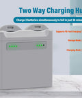 Compact Two Way Drone Battery Charger Hub with USB Power Source and LED Indicator on kitchen counter