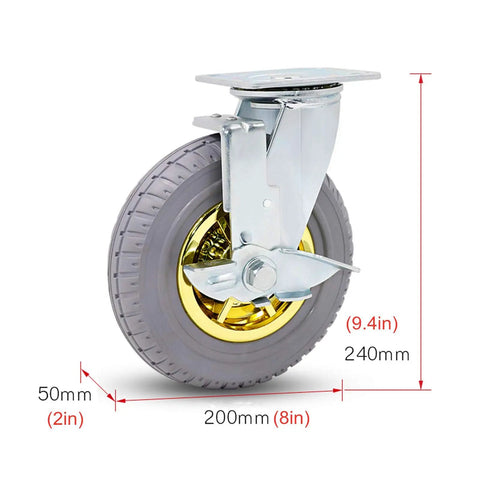 No Fuss Heavy Duty Swivel Plate Caster Wheels 360 Degree Rubber Furniture Casters with secure lock and smooth gliding design.